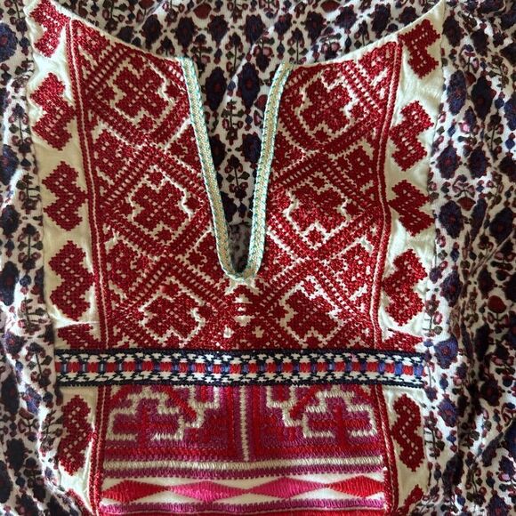 Anthropologie Common Thread bohemian embroidered tank top- Size S - Picture 3 of 5